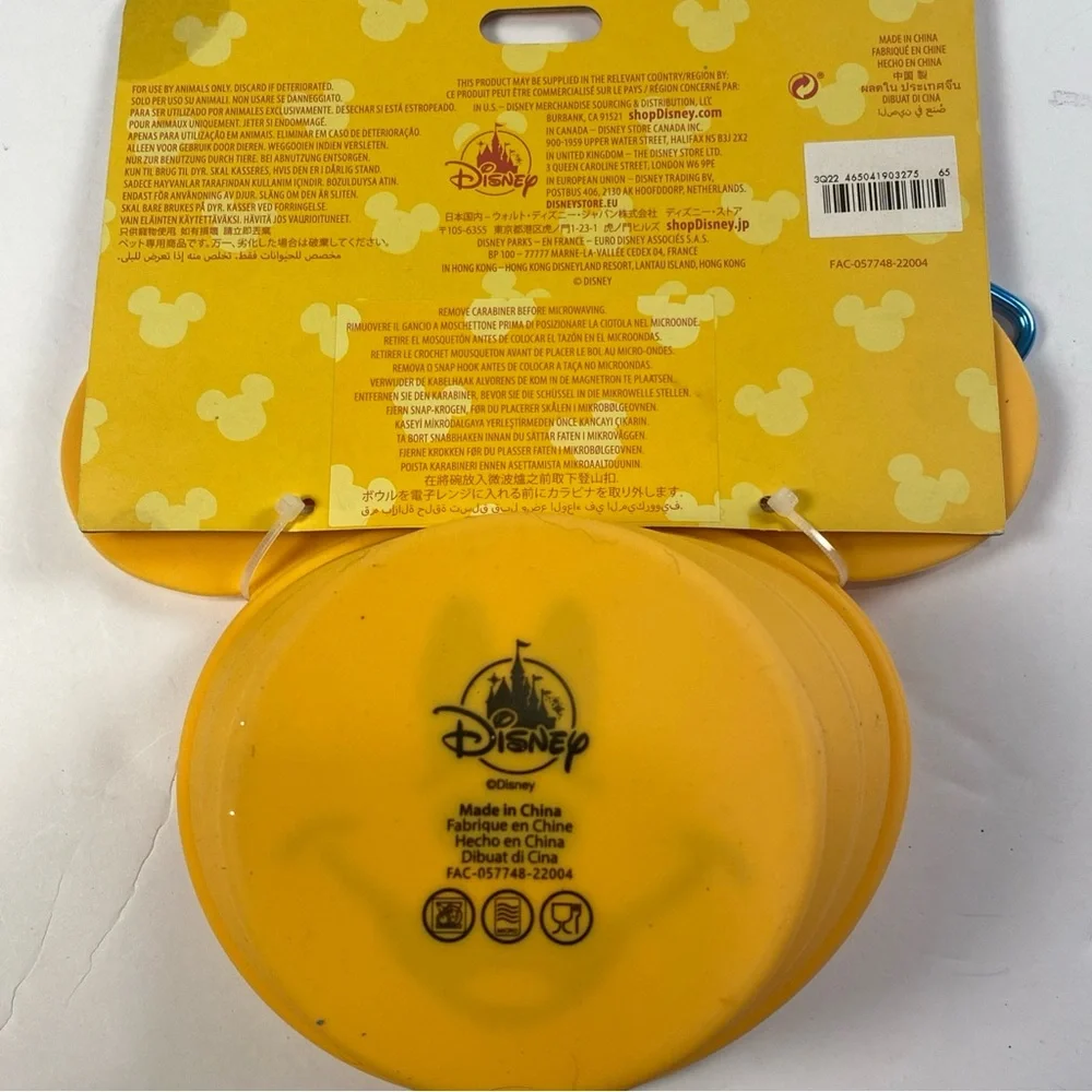 Mickey Mouse Collapsable Portable Pet Bowl with Carabiner